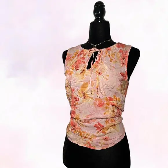 Point Zero Floral Tank Top Summer Casual - Picture 2 of 5